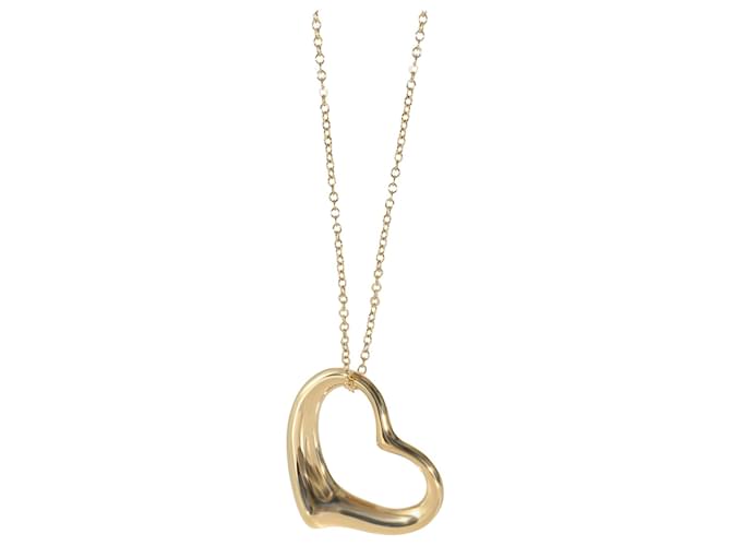 TIFFANY & CO. Elsa Peretti Open Heart Pendant in 18k yellow gold Silvery Metallic Metal  ref.1214237