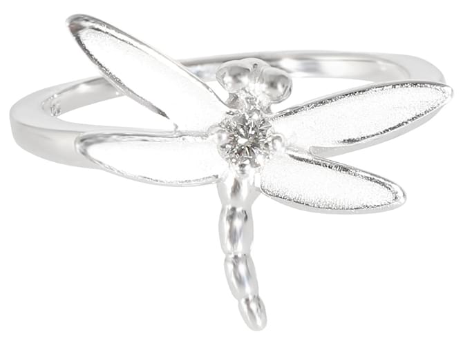 TIFFANY & CO. Dragonfly Ring in 18K white gold 0.08 ctw Silvery Metallic Metal  ref.1214238