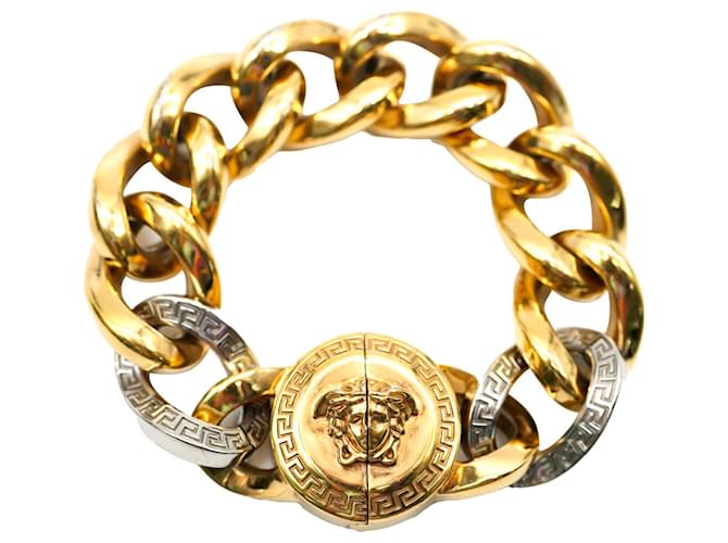 Versace Pulsera chapada en oro con cadena Medusa Metálico  ref.1214248