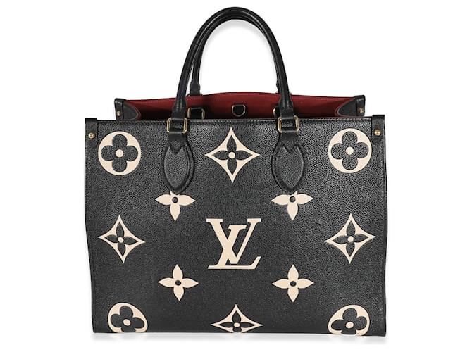 Louis Vuitton Black Beige Empreinte Monogram Giant Onthego MM Leather  ref.1214265