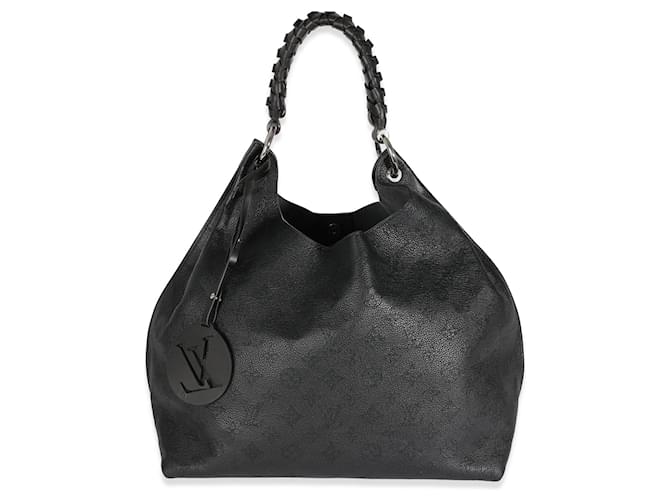 Louis Vuitton Black Monogram Mahina Carmel Hobo Leather  ref.1214277