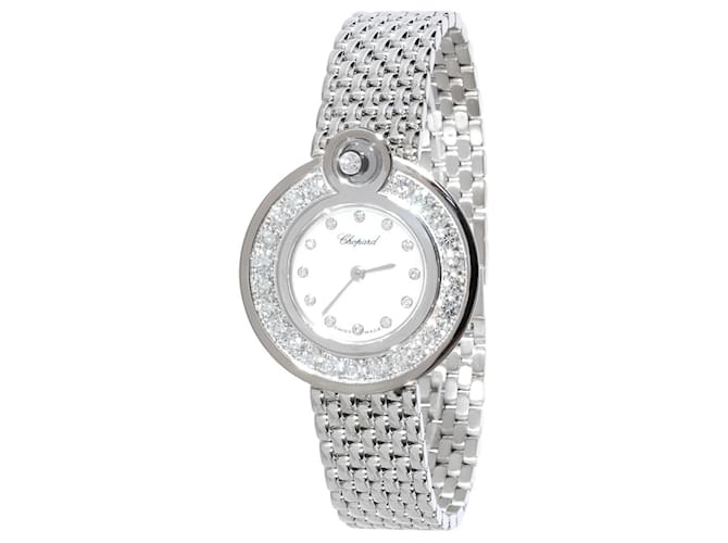 Chopard feliz diamante 204407-1003 relógio feminino 18ouro branco kt Prata Metálico Metal  ref.1214282