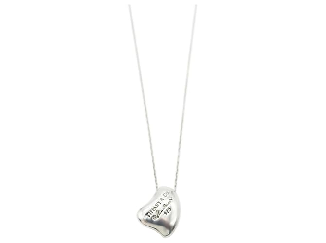TIFFANY & CO. Ciondolo piccolo cuore pieno di Elsa Peretti in argento sterling Metallico Metallo  ref.1214285