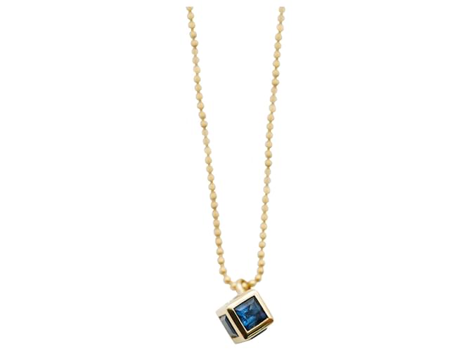 TIFFANY & CO. Sapphire & Diamond Cube Pendant in18k yellow gold Golden Metallic Metal  ref.1214286