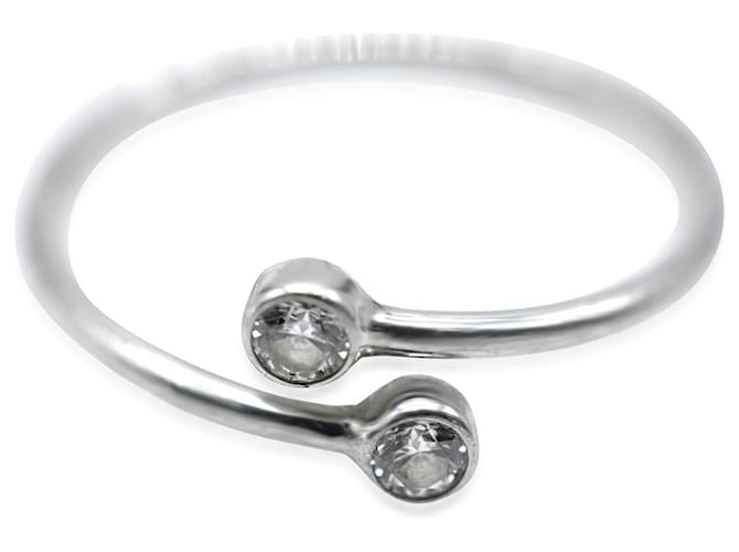TIFFANY & CO. Anel de argola de diamante Elsa Peretti em platina 0.1 ctw Prata Metálico Metal  ref.1214288