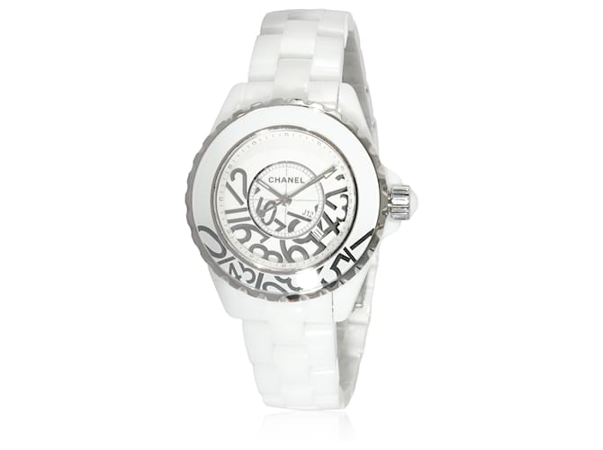 Chanel J-12 Grafitti H5239 Relógio Feminino em Cerâmica Branco Cerâmico  ref.1214303