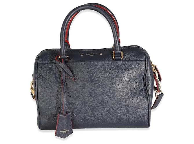 Louis Vuitton Marine Rouge Monogram Empreinte Speedy Bandouliere 25 Blue Leather  ref.1214308