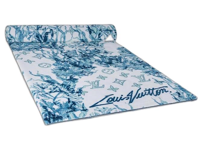Louis Vuitton Toalha LV Monogram Aquagarden Azul Algodão  ref.1214357