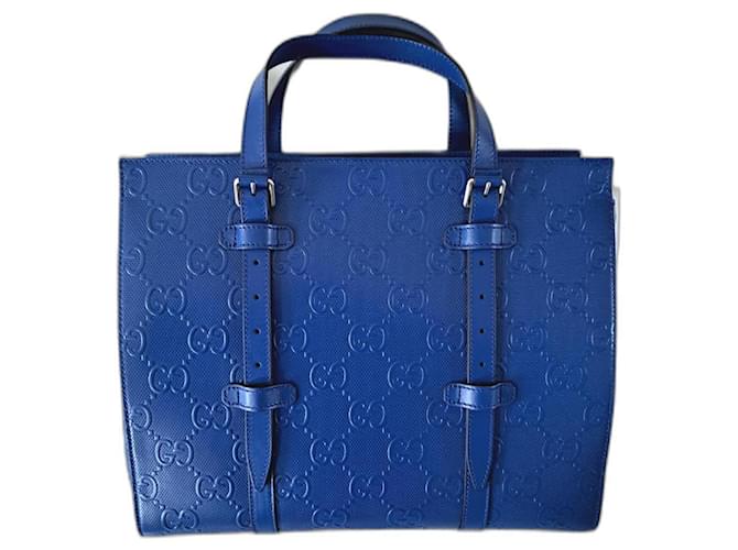 Gucci Bags Briefcases Blue Leather  ref.1214366