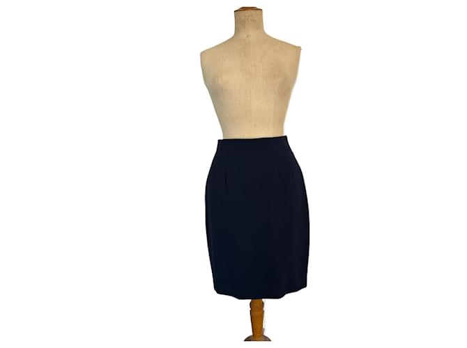 Autre Marque pencil Navy blue Wool  ref.1214373