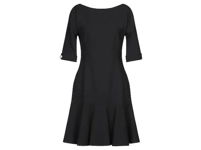 Dolce & Gabbana Midi Kleid aus Wolle schwarz