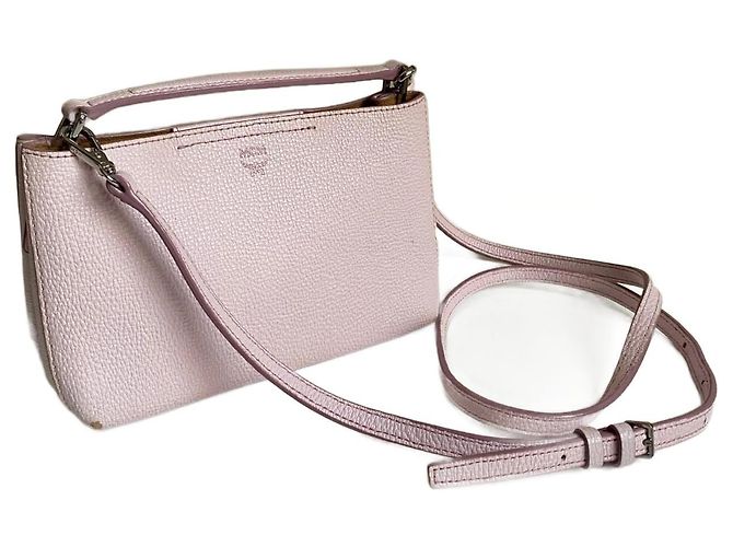 Bolsa MCM de couro rosa