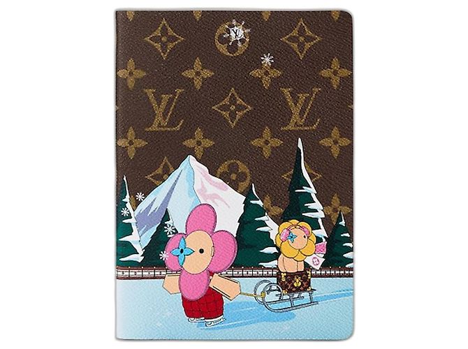 Louis Vuitton LV Clemence Notebook Ice Skating Xmas Brown