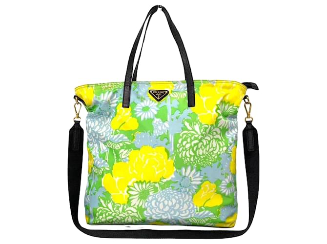 Tote Flor Prada Multicolor Sintético  ref.1214443