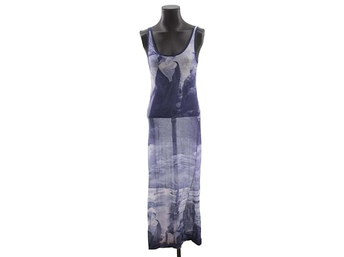 Jean Paul Gaultier vestido de algodão Azul  ref.1214542