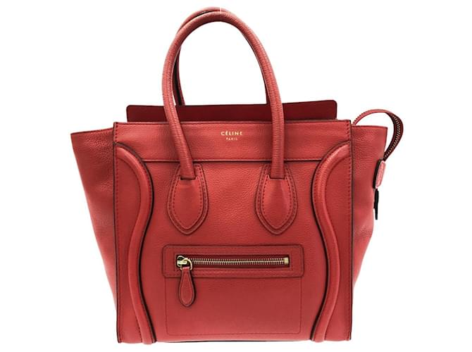 Céline Luggage Red Pony-style calfskin  ref.1214597