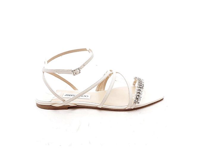 Jimmy Choo Sandalen aus Leder Creme
