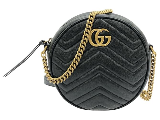 Gucci GG Marmont Preto Couro  ref.1214686