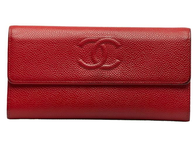 Classique Chanel Cuir Rouge  ref.1214807