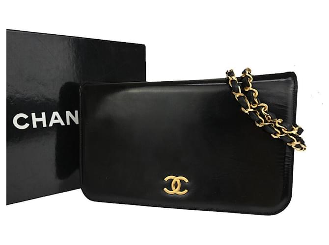 Chanel Full Flap Black Leather  ref.1214845
