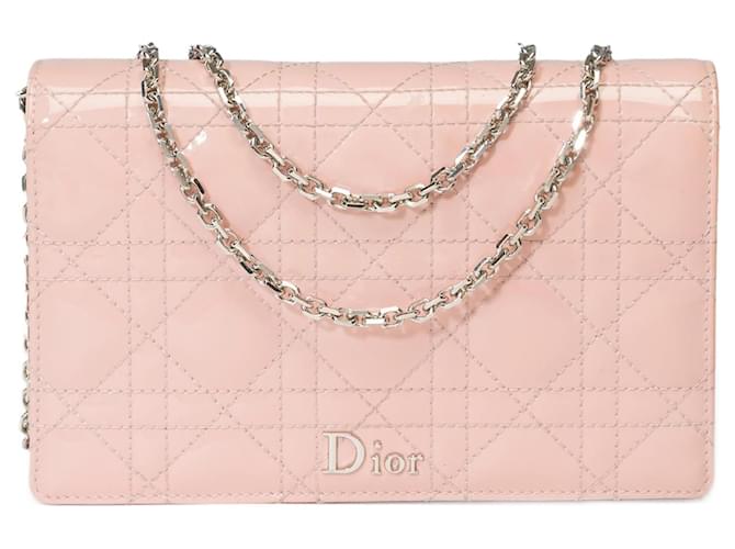 Cannage DIOR Tasche aus rosa Lackleder - 101714 Pink  ref.1214966