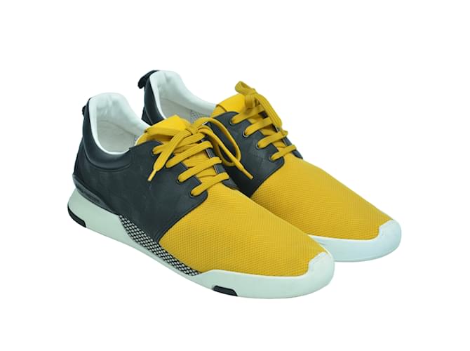 Louis Vuitton Yellow/Black Damier Fastlane Sneaker Cloth  ref.1215000