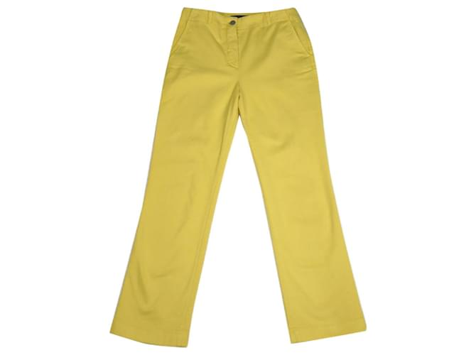 Loro Piana Pantalon coupe droite jaune Coton  ref.1215014