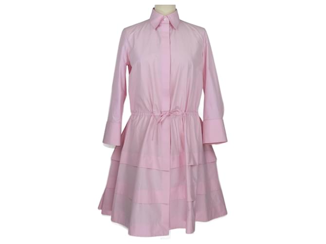 Alaïa Vestido camisa de popelina rosa Algodão  ref.1215021