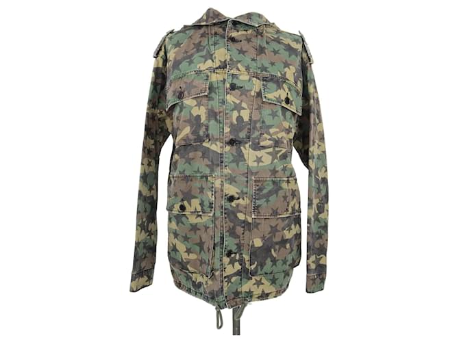 Saint Laurent Camouflage Print Utility Jacket Leather  ref.1215027