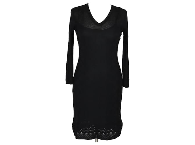 Missoni Black Lace Longsleeve Midi Dress Synthetic  ref.1215036
