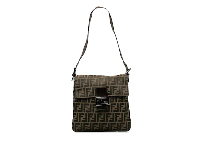 Brown Fendi Zucca Mamma Forever Shoulder Bag Leather  ref.1215057