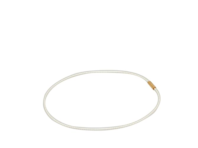 Weiße Chanel CC Kunstperlen-Choker-Kostüm-Halskette Metall  ref.1215059
