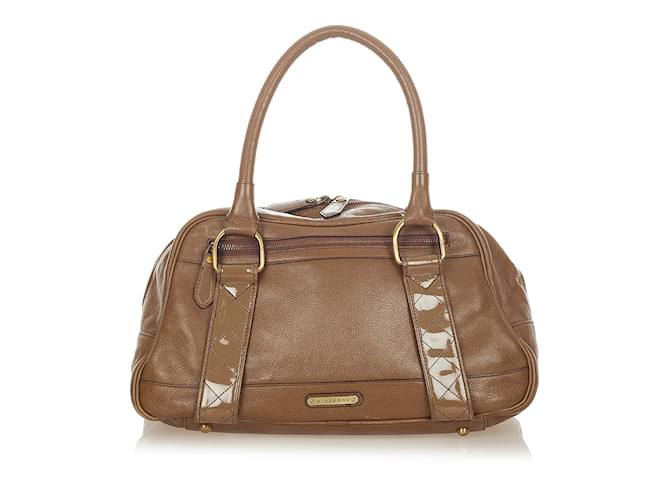 Brown Burberry Leather Handbag  ref.1215061