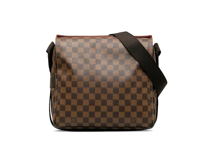 Brown Louis Vuitton Damier Ebene Naviglio Crossbody Bag Marrone Tela  ref.1215072