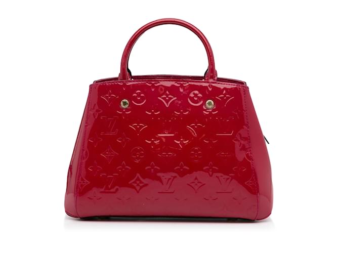 Bolso satchel Louis Vuitton Vernis Montaigne BB rojo Roja Cuero  ref.1215079