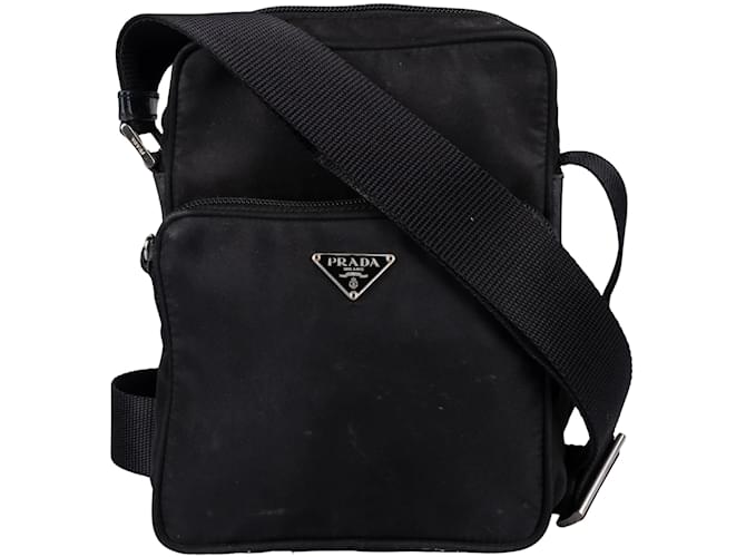 Prada Nylon Triangle Crossbody Bag Black Cloth  ref.1215092