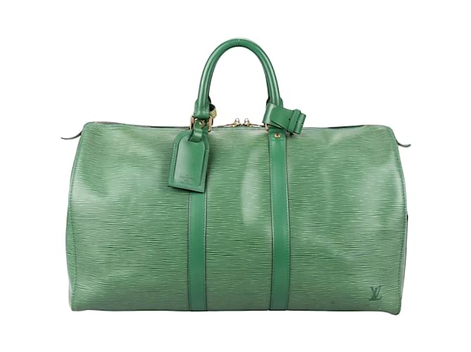 Louis Vuitton Keepall de couro Epi verde 45  ref.1215094