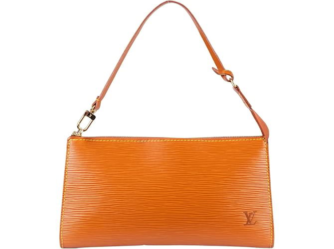 Autre Marque Louis Vuitton Cognac Epi Leather Pochette Accessoire Orange  ref.1215112