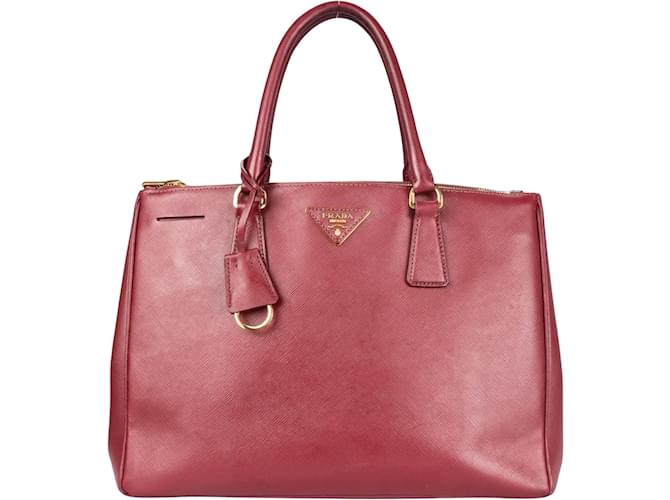 Prada Galleria-Handtasche aus Saffiano-Leder Rot Leinwand  ref.1215122