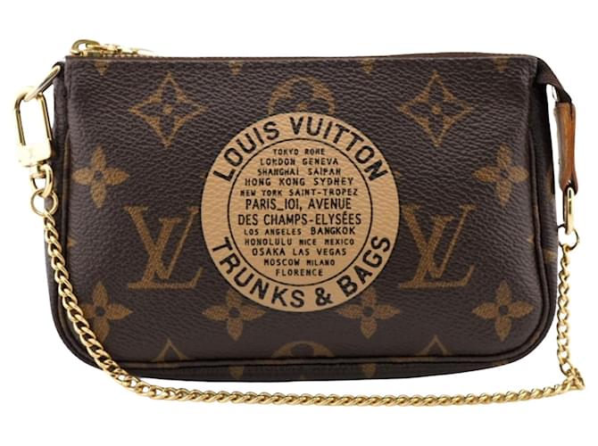 Louis Vuitton Mini Pochette Accessoires Marrom Lona  ref.1215179