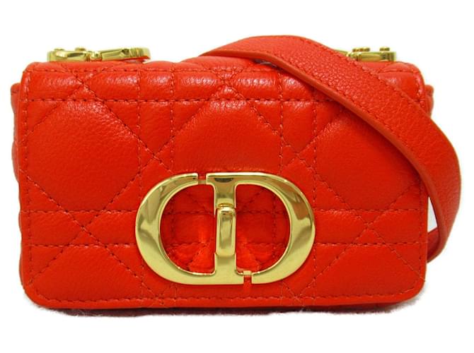 Dior Caro Orange Leather  ref.1215289
