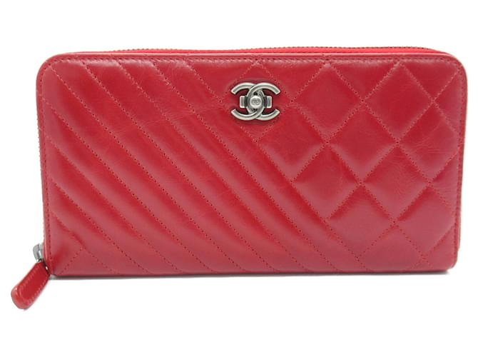 Classique Chanel Cuir Rouge  ref.1215361