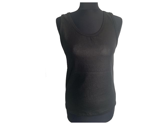 Top sin mangas negro brillante Dolce & Gabbana