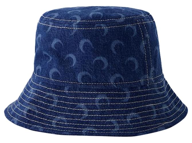 Regenerated Deadstock Bucket Hat - Marine Serre - Cotton - Blue Laser Synthetic  ref.1215429