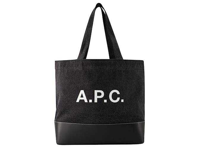 Apc Sac cabas Axel - A.P.C. - Jean - Noir Coton  ref.1215437