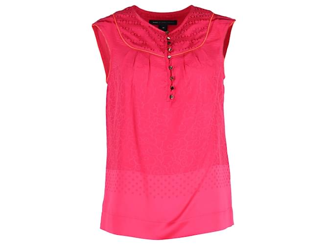 Marc Jacobs Sleeveless Buttoned Top in Pink Silk  ref.1215449