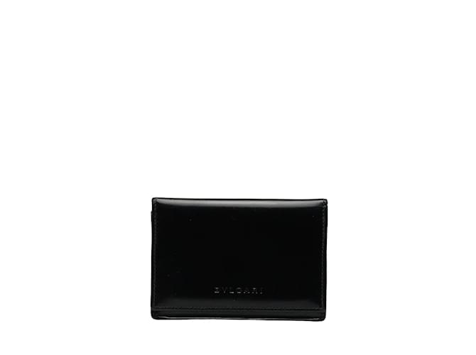 Bulgari Leather Card Case Black  ref.1215478