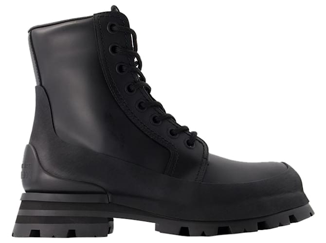Wander Ankle Boots - Alexander McQueen - Calfskin - Black Leather Pony-style calfskin  ref.1215510