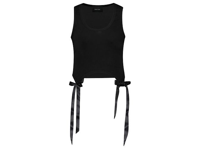 Tank Top With Bow Tails - Simone Rocha - Cotton - Black