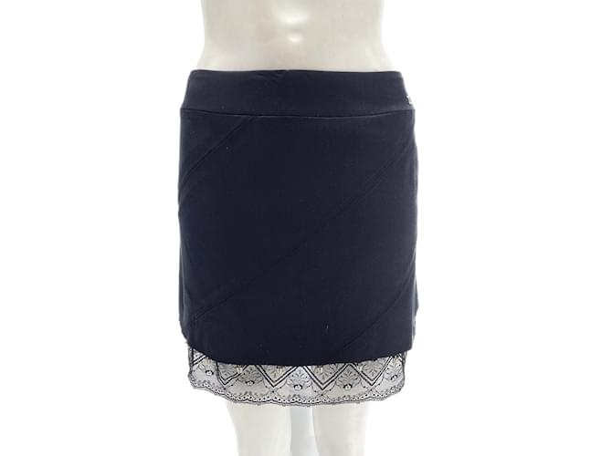 CHANEL  Skirts T.fr 38 silk Black  ref.1215556